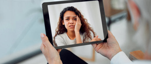 person holding tablet