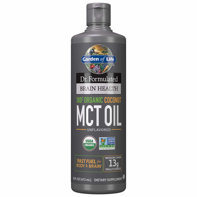 Dr. Formulated Brain Health 100% Organic Coconut MCT Oil (Garden of Life)