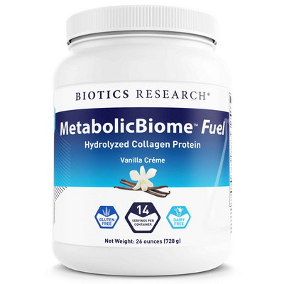 MetabolicBiome Fuel Hydrolyzed Collagen Protein, Vanilla (Biotics Research)