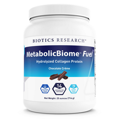 MetabolicBiome Fuel Hydrolyzed Collagen Protein, Chocolate (Biotics Research)