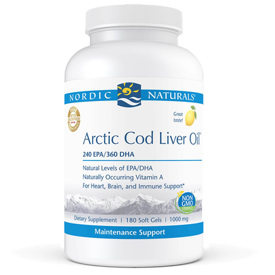 Arctic Cod Liver Oil Lemon 180 Softgels (Nordic Naturals)