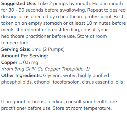 Liposomal Copper GHK (Quicksilver Scientific)