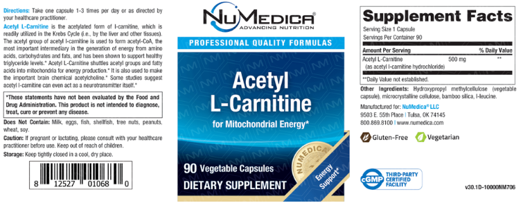 Acetyl L-Carnitine (NuMedica) | Boulevard Pharmacy Acetyl L-Carnitine (NuMedica) | Boulevard Pharmacy